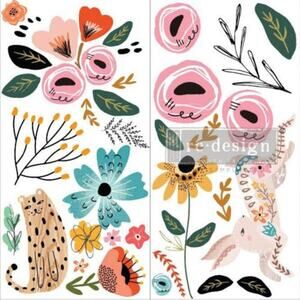 Rub On Furniture Transfers SPRING AWAKENING Furniture Decals Transfer Flowers